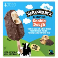 Ben & Jerry's Cookie Dough Ice Cream Bars, 2.5 fl oz, 4 count, 10.1 Fluid ounce