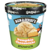 Ben & Jerry's Vermont's Finest Pumpkin Cheesecake Ice Cream, one pint, 16 Fluid ounce