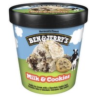 Ben & Jerry's Vermont's Finest Milk & Cookies Ice Cream, one pint, 16 Pint