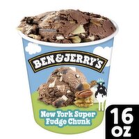 Ben & Jerry's Vermont's Finest New York Super Fudge Chunk Ice Cream, one pint, 16 Fluid ounce