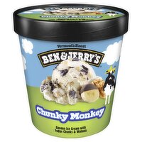 Ben & Jerry's Vermont's Finest Chunky Monkey Banana Ice Cream with Fudge Chunks & Walnuts, 1 pint, 16 Ounce