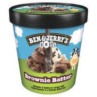 Ben & Jerry's Brownie Batter Chocolate & Vanilla Ice Cream Pint 16 Oz, 1 Pint