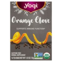 Yogi Orange Clove Tea Bags Herbal Supplement, 16 count, 1.12 oz