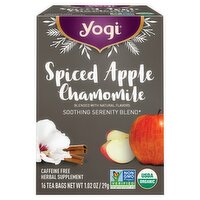 Yogi Spiced Apple Chamomile Herbal Supplement Tea Bags, 16 count, 1.02 oz