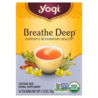 Yogi Breathe Deep Herbal Supplement Tea Bags, 16 count, 1.12 oz