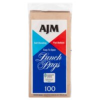 AJM Lunch Paper Bags, 100 count