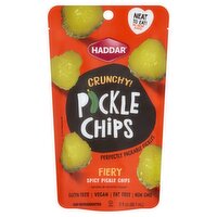 Haddar Crunchy! Fiery Spicy Pickle Chips, 3 fl oz