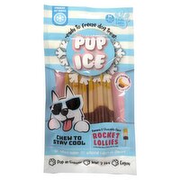 Pup Ice Banana & Chocolate Flavor Rocket Lollies Ready to Freeze Dog Treats, 3 count, 3.0 oz