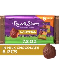 RUSSELL STOVER Halloween Milk Chocolate Caramel Candy Bar Pumpkin 6 Pack, 7.8 oz.

