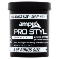 Ampro Pro Styl Super Hold Protein Styling Gel Bonus Size, 6 oz