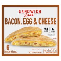 Sandwich Bros. Bacon, Egg & Cheese Pita Snack Sandwiches, 6 count, 15 oz