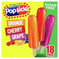 Popsicle Orange Cherry and Grape Ice Pops, 18 count, 29.7 fl oz