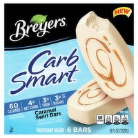 Breyers CarbSmart Caramel Swirl Bars Frozen Dairy Dessert, 6 count, 18 fl oz