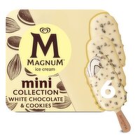 Magnum Mini White Chocolate & Cookies Ice Cream Bars, 6 count, 11.16 fl oz