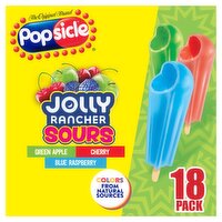 Popsicle Jolly Rancher Sours Ice Pops, 18 count, 29.7 fl oz