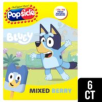 Popsicle Bluey Mixed Berry Frozen Confection Bars, 6 count, 12.17 fl oz