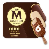 Magnum Ice Cream Bars Classic Almond White 11.1 oz, 6 Count