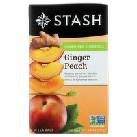 STASH Green Tea & Matcha Ginger Peach Tea Bags, 18 count, 1.2 oz, 18 Each