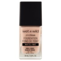 Wet n Wild Photo Focus 361C Shell Ivory Fair Neutral Matte Foundation, 1.0 fl oz