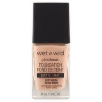 Wet n Wild Photofocus 365C Soft Beige Matte Foundation, 1.0 fl oz