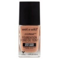 Wet n Wild Photo Focus 373C Amber Beige Medium Dark Neutral Foundation, 1.0 fl oz