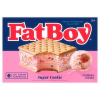 FatBoy Sugar Cookie Ice Cream Sandwiches, 5 fl oz, 6 count