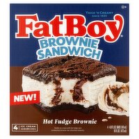 FatBoy Hot Fudge Brownie Ice Cream Sandwiches, 4.0 fl oz, 4 count