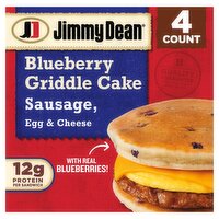 Jimmy Dean Sausage, Egg and Cheese Blueberry Griddle Cake Sandwiches, 4 count, 18.8 oz