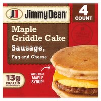 Jimmy Dean Sausage, Egg & Cheese Maple Griddle Cake Sandwiches, 4 count, 18.8 oz