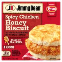 Jimmy Dean Spicy Chicken Honey Biscuit, 4 count, 16.4 oz