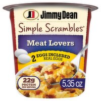 Jimmy Dean Simple Scrambles Meat Lovers Real Eggs, Sausage, Cheddar Cheese & Bacon, 5.35 oz, 5.4 Ounce