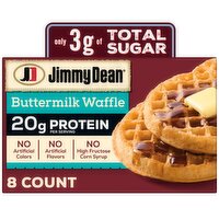 Jimmy Dean® Protein Buttermilk Waffles Fully Cooked Frozen Breakfast 8 Count - 11.28 oz, 11.28 Ounce