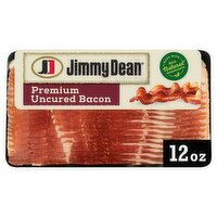Jimmy Dean® Premium Uncured Bacon, All Natural* Hickory Smoked, 12 oz
