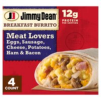 Jimmy Dean Meat Lovers Breakfast Burrito, 4 count, 17 oz