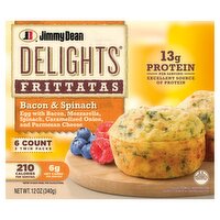 Jimmy Dean Delights Bacon & Spinach Frittatas, 6 count, 12 oz