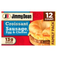 Jimmy Dean Croissant Sausage, Egg & Cheese Sandwiches Family Pack, 12 count, 54 oz
