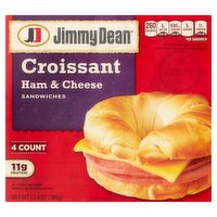 Jimmy Dean Croissant Ham & Cheese Sandwiches, 4 count, 13.6 oz, 13.6 Ounce