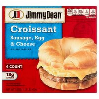 Jimmy Dean Croissant Breakfast Sandwiches with Sausage, Egg, and Cheese, Frozen, 4 Count