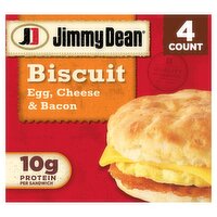 Jimmy Dean Egg, Cheese & Bacon Biscuit Sandwiches, 4 count, 14.4 oz