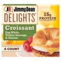 Jimmy Dean Delights Croissant Breakfast Sandwiches with Turkey Sausage, Egg White, and Cheese, 4 ct, 19.2 Ounce