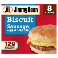 Jimmy Dean Biscuit Sausage, Egg & Cheese Sandwiches, 8 count, 36 oz