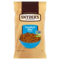 Snyder's of Hanover Unsalted Mini Pretzels, 12 oz, 12 Ounce