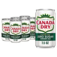 Canada Dry Zero Sugar Ginger Ale, 7.5 fl oz, 6 count