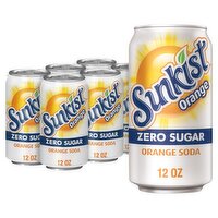 Sunkist Orange Zero Sugar Soda, 12 fl oz