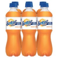 Sunkist Zero Sugar Orange Soda, 6 count, 16.9 fl oz