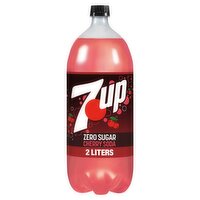 7UP Zero Sugar Cherry Soda, 2 L, 67.6 Fluid ounce