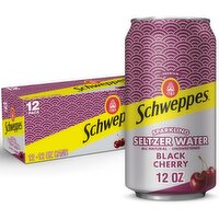 Schweppes Black Cherry Sparkling Seltzer Water, 12 fl oz, 12 count