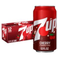 7UP Cherry Flavored Soda, 12 fl oz, 12 count, 144 Fluid ounce