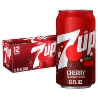 7UP Cherry Flavored Soda, 12 fl oz, 12 count