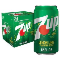 7UP Lemon Lime Flavored Soda, 12 fl oz, 24 count